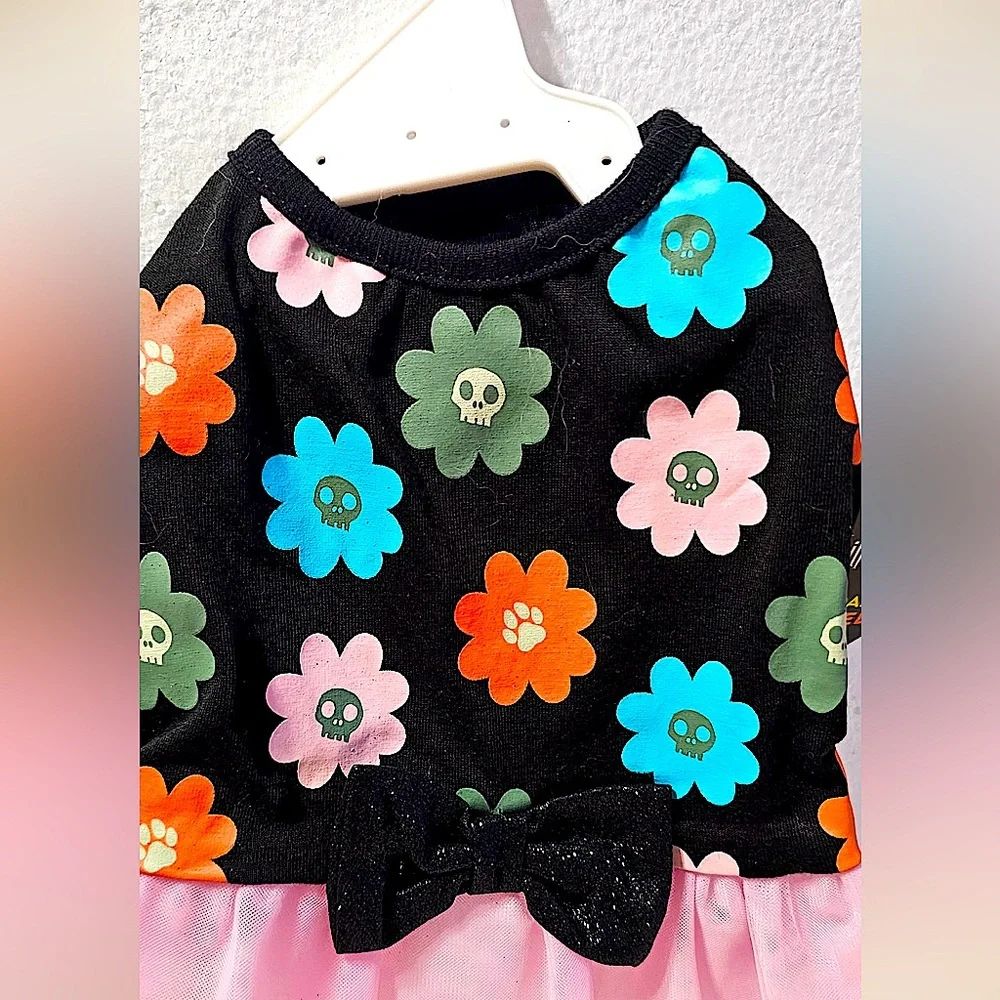 Thrills & Chills Halloween Floral Skull Dress (XS)